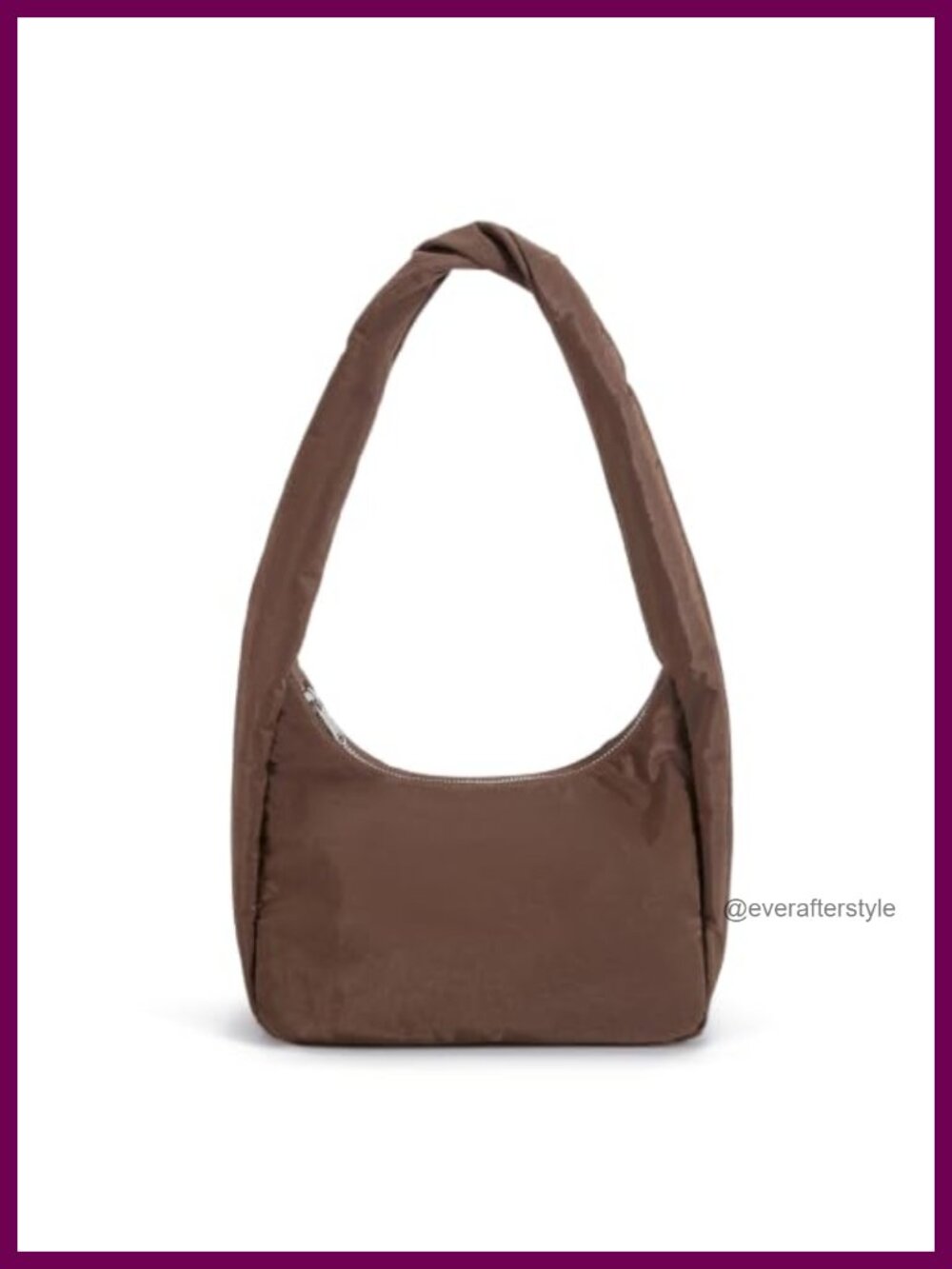 Small Nylon Stripe Slouchy Shoulder Bag Lightweight Waterproof Hobo Handbag